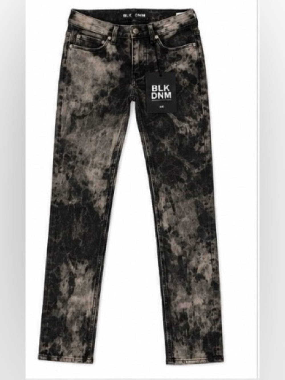 BLK DNM NYC NWT Sample Black Tie-Dye Straight Leg Jeans Size 25